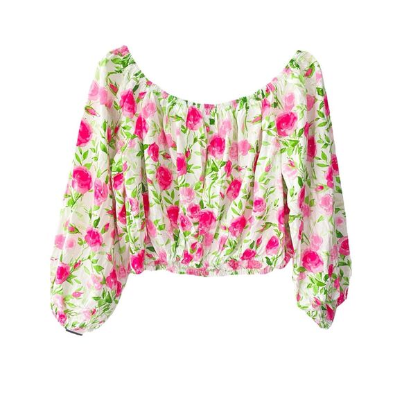 NWT Fashion Nova Crop Floral Top Sz 1X - Picture 2 of 5